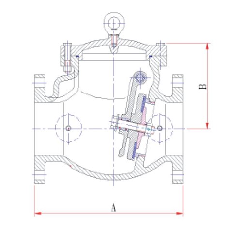 Rapidrop CVF300 Resilient Seat Swing Check Valve (Flange) dims