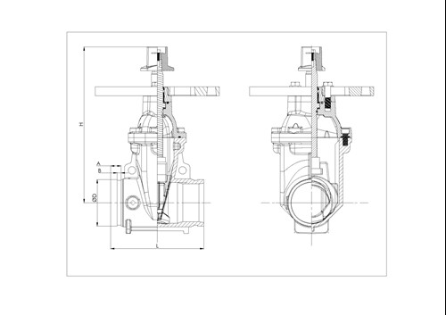 Rapidrop RD114GG NRS PIV Gate Valve (Grooved) dims