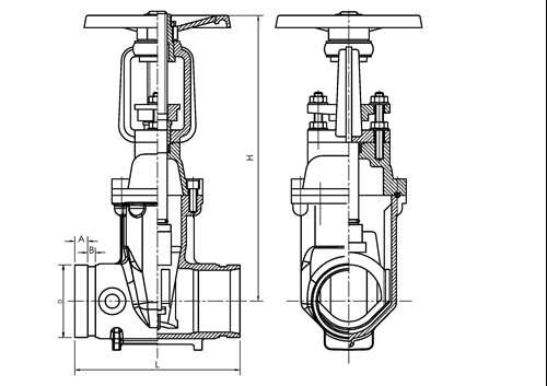 Rapidrop RD113.2GG OS&Y Resilient Wedge Gate Valve (Flanged) dims