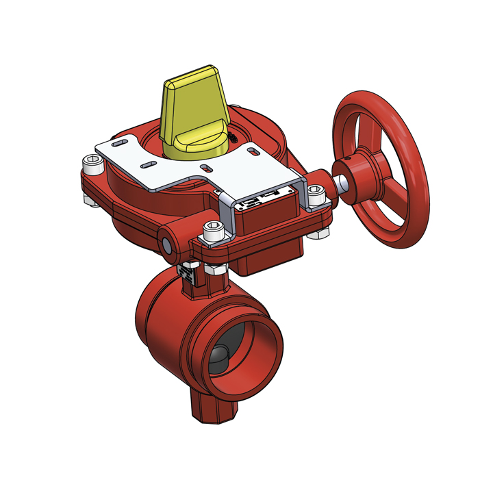 216 Grooved Butterfly Valve with Switch Mounting Bracket