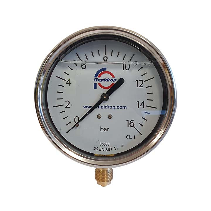 Rapidrop Glycerine Filled Pressure Gauge